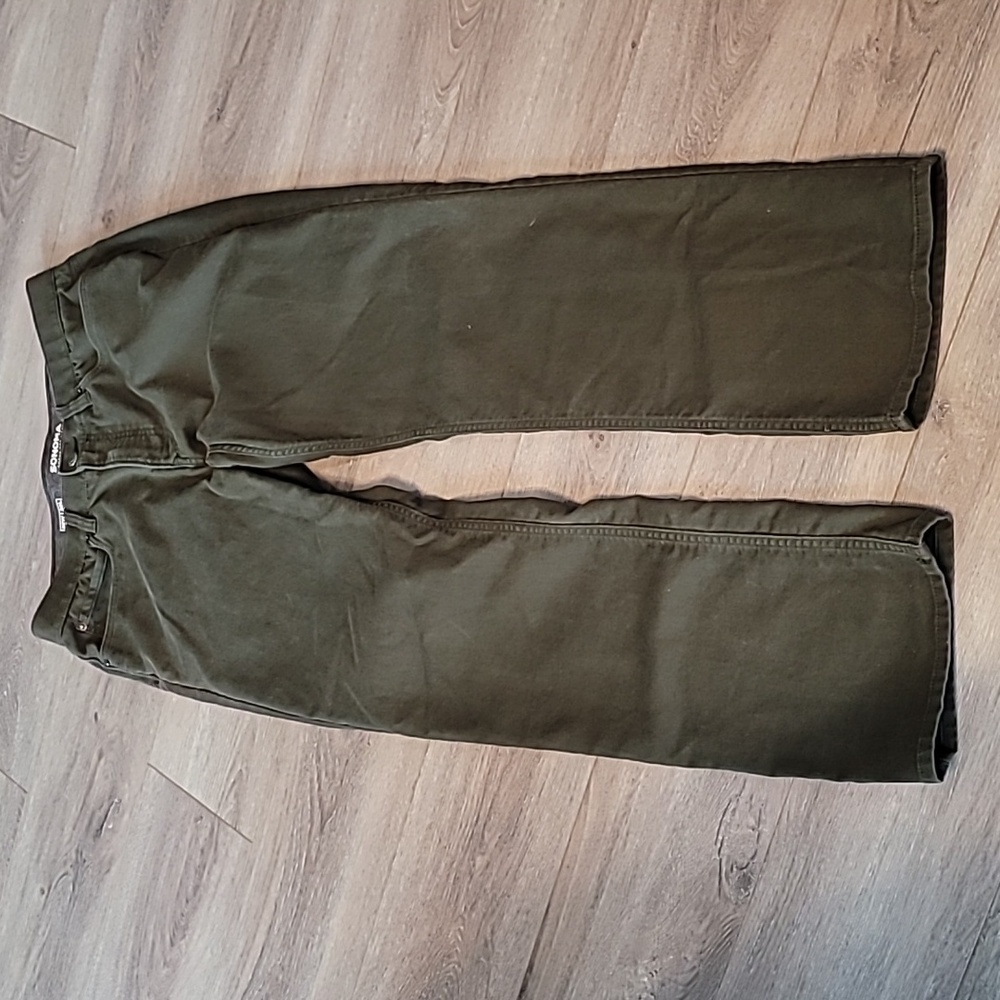 Mens Sonoma Flexwear Straight-Fit 5-Pocket Everyday Pant 32 x 32 Green